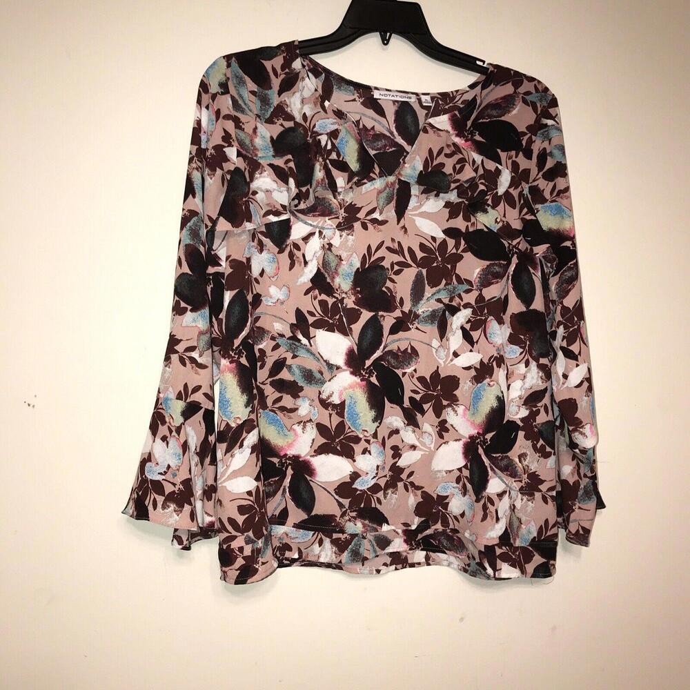Notation Blouse Women Floral Size XL Style MDOU1283 Multicolor